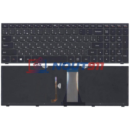 Клавиатура для ноутбука Lenovo IdeaPad G50-70, B50, B50-30, B5030 (25214725) с черной рамкой, черная