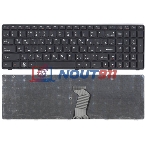 Клавиатура для ноутбука Lenovo Ideapad G580, G585, Z580 Z585, Z780, G780 (25-201846) с черной рамкой, черная