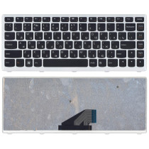 Клавиатура для ноутбука Lenovo IdeaPad U310 (AELZ7700110) с серой рамкой, черная
