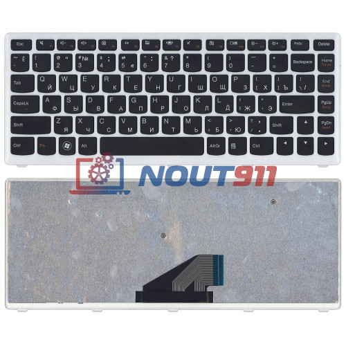 Клавиатура для ноутбука Lenovo IdeaPad U310 (AELZ7700110) с серой рамкой, черная