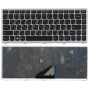 Клавиатура для ноутбука Lenovo IdeaPad U310 (AELZ7700110) с серебристой рамкой, черная