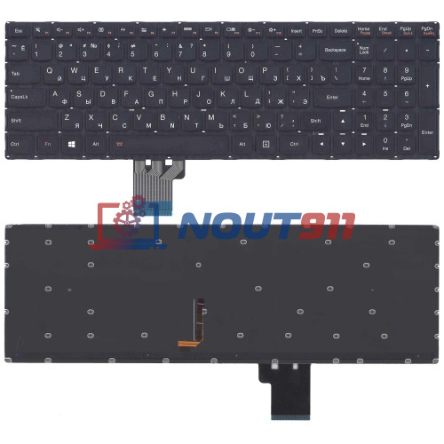 Клавиатура для ноутбука Lenovo Ideapad U530, U530P, U530P-IFI (AELZBU00010) с подсветкой, черная