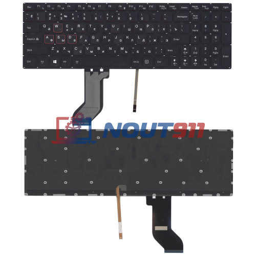 Клавиатура для ноутбука Lenovo IdeaPad Y700, Y700-15ISK, Y700-17ISK (SN20K13107) без рамки с подсветкой, черная