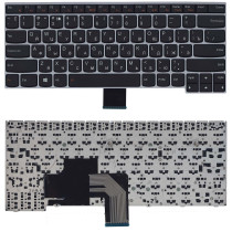 Клавиатура для ноутбука Lenovo V490, V490U, V490UA (25210244) с серебристой рамкой, черная