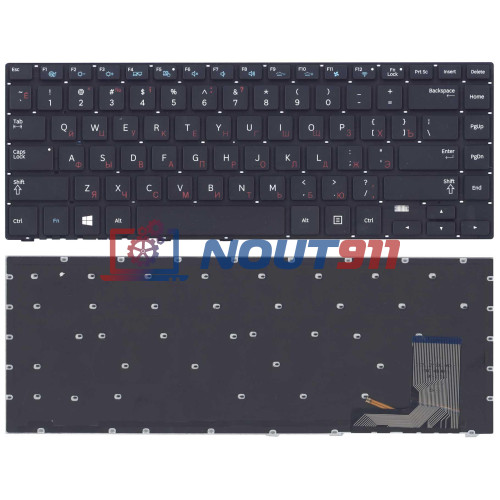 Клавиатура для ноутбука Samsung 470R4E, 470R4E, NP470R4E, NP470R4E-K01 (BA59-03619C) с подсветкой, черная