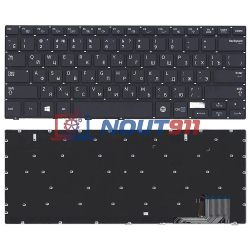 Клавиатура для ноутбука Samsung NP730U3E, NP740U3E, 740U3E-S01 (BA75-04603C) с подсветкой,черная