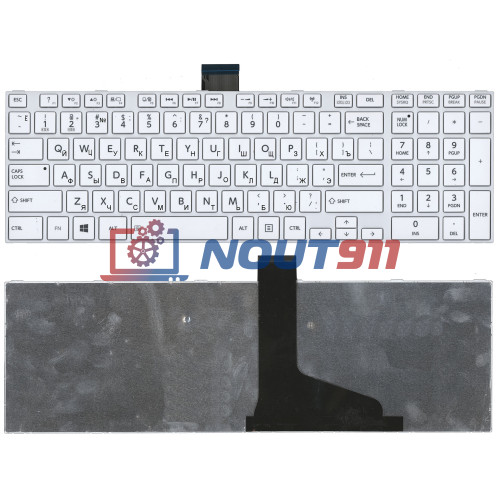 Клавиатура для ноутбука Toshiba L850, L875, L870, L855 (9Z.N7USU.10R) c белой рамкой, белая
