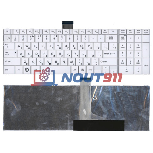 Клавиатура для ноутбука Toshiba Satellite C850, C855, C870, L850, L855D (V130562BS1) белая
