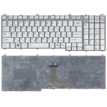Клавиатура для ноутбука Toshiba Satellite P205-S6237, X205-SLI5, P205-S6348, X205-SLI4 (PK130260100) (шлейф по центру) серебристая