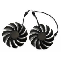 Вентилятор (кулер) для видеокарты Gigabyte RX 470, 570, 580, GTX 1060 (T129215SU) 12V 0,5A, 88мм, 4-pin, двойной, втулка, черный